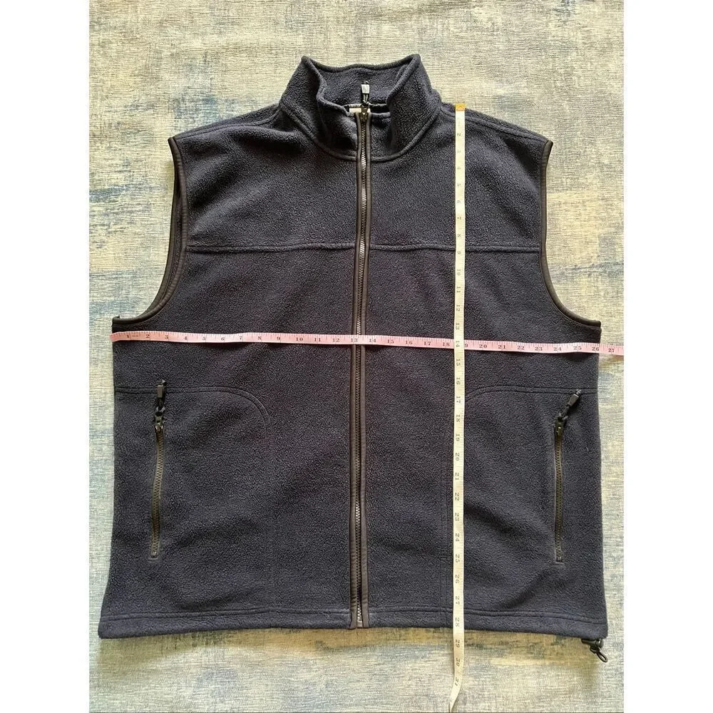 Old Navy Blue Fleece Full Zip Mock Neck Vest Men's XXL